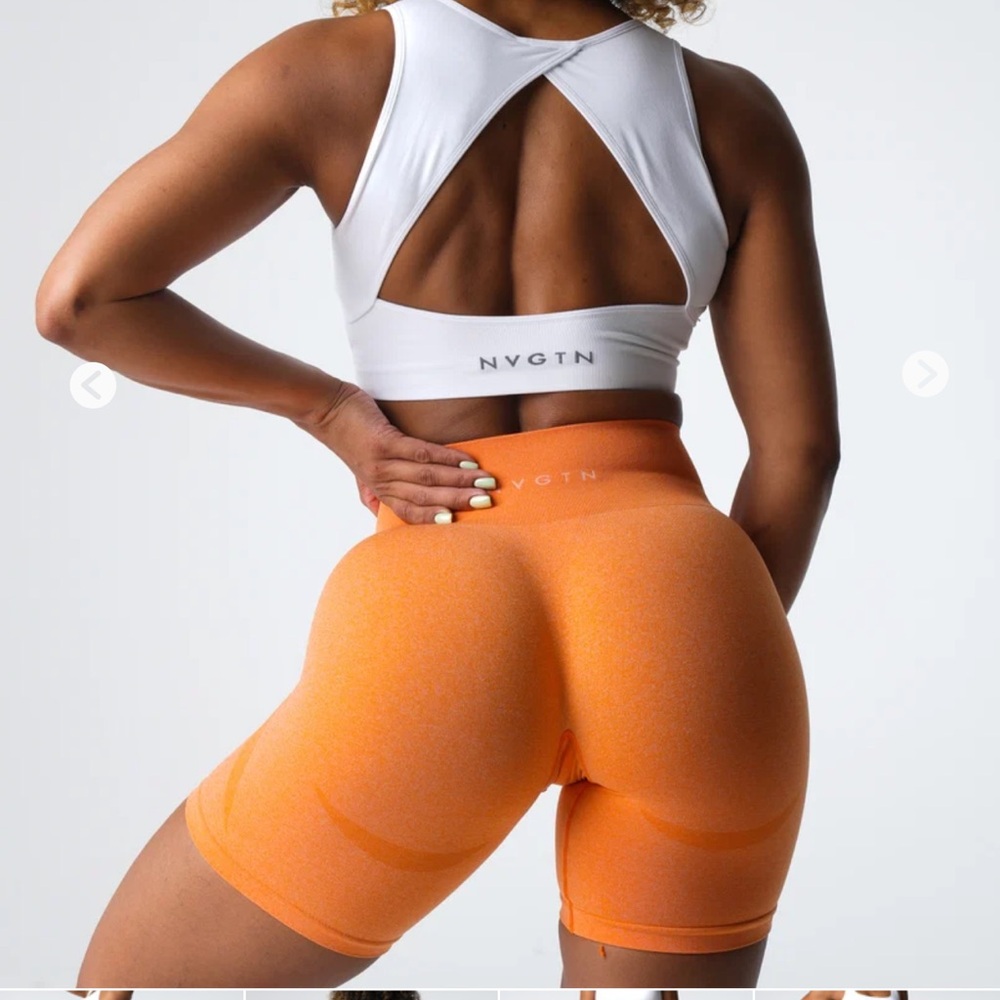 NVGTN High-Waist Orange Women's Bike Shorts Size Medium
